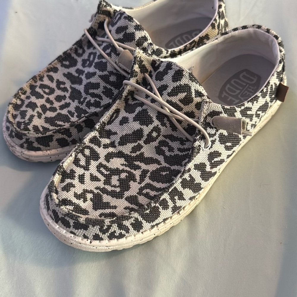 Hey Dude Black and White Moccasins Comfortable Slip-Ons